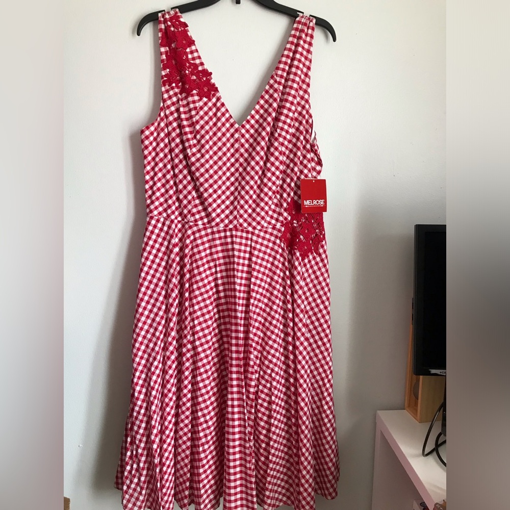 Red & White Gingham Dress